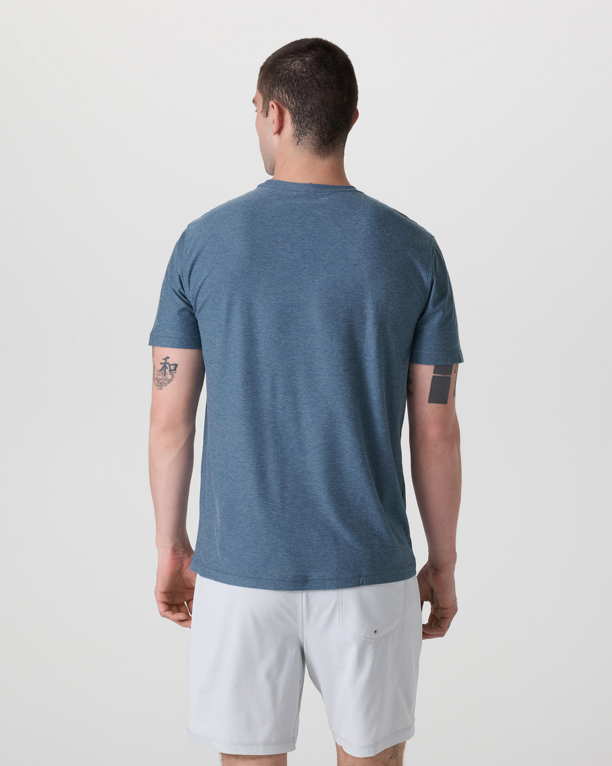 Strato Tech Tee Men's Pool Blue Workout Shirt - Image 4