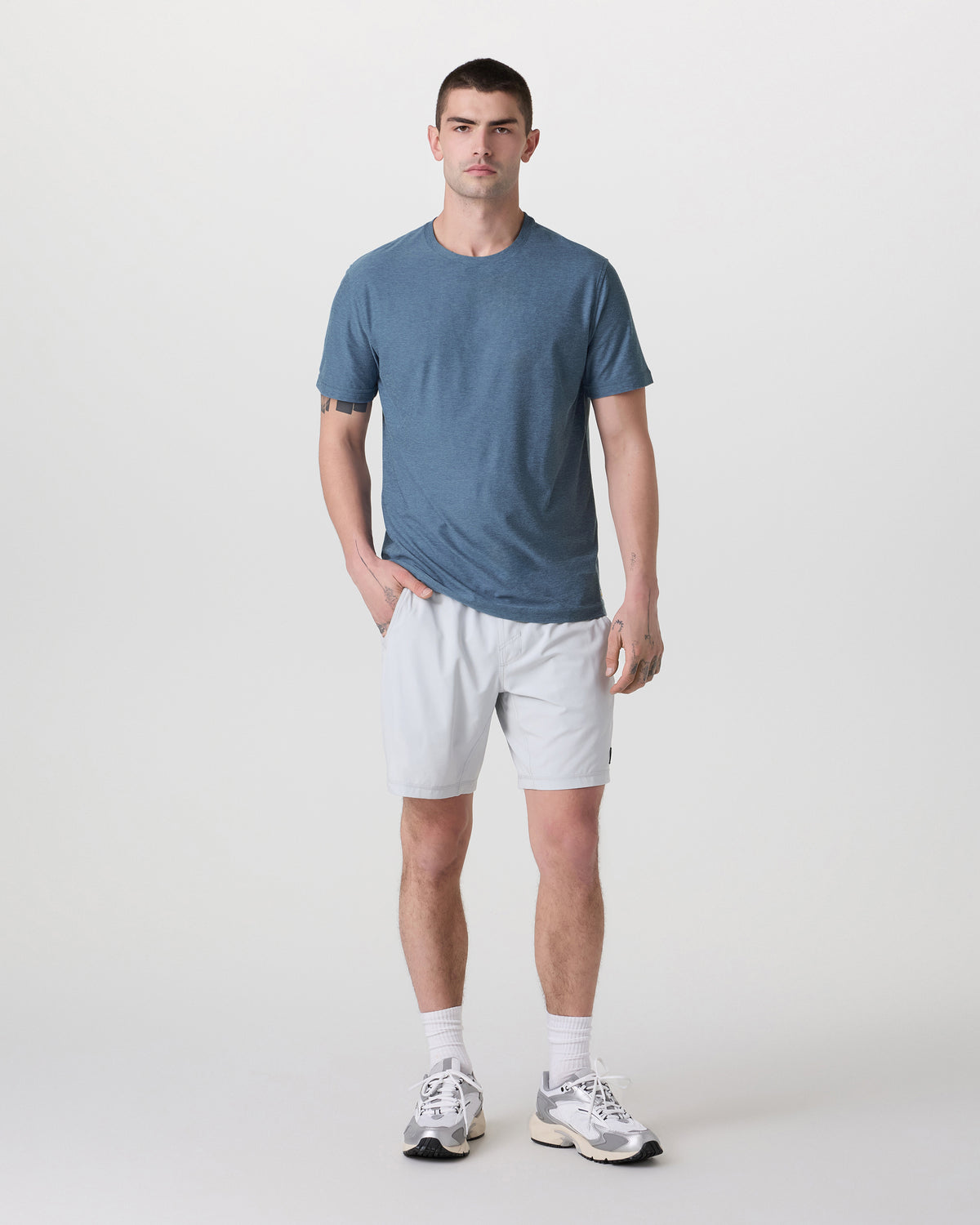 Strato Tech Tee Men's Pool Blue Workout Shirt - Image 5