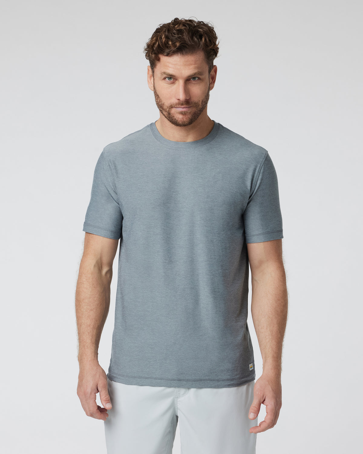 Strato Tech Tee Dusty Blue Heather Workout Shirt