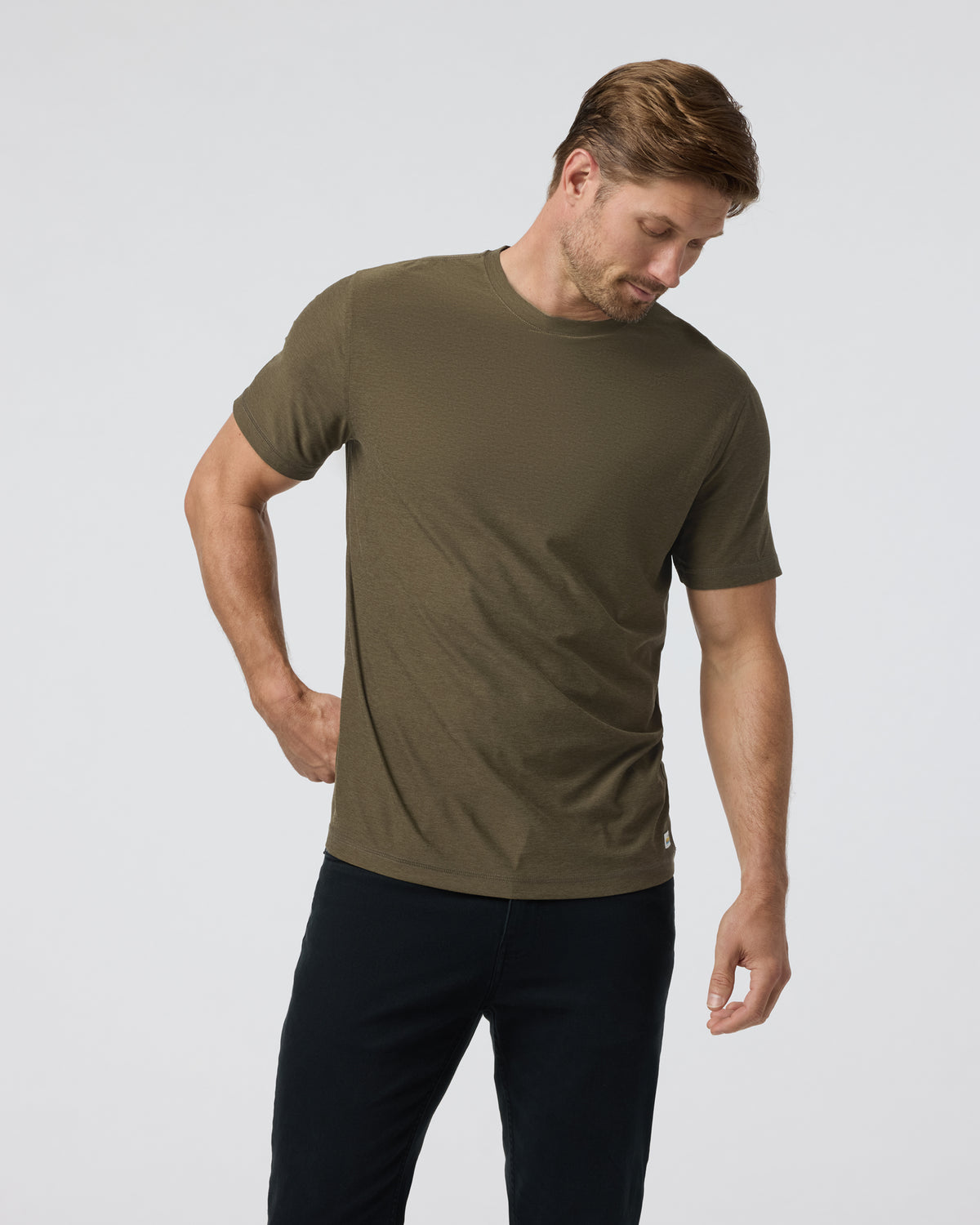 Strato Tech Tee Men's Moss Green Workout Shirt
