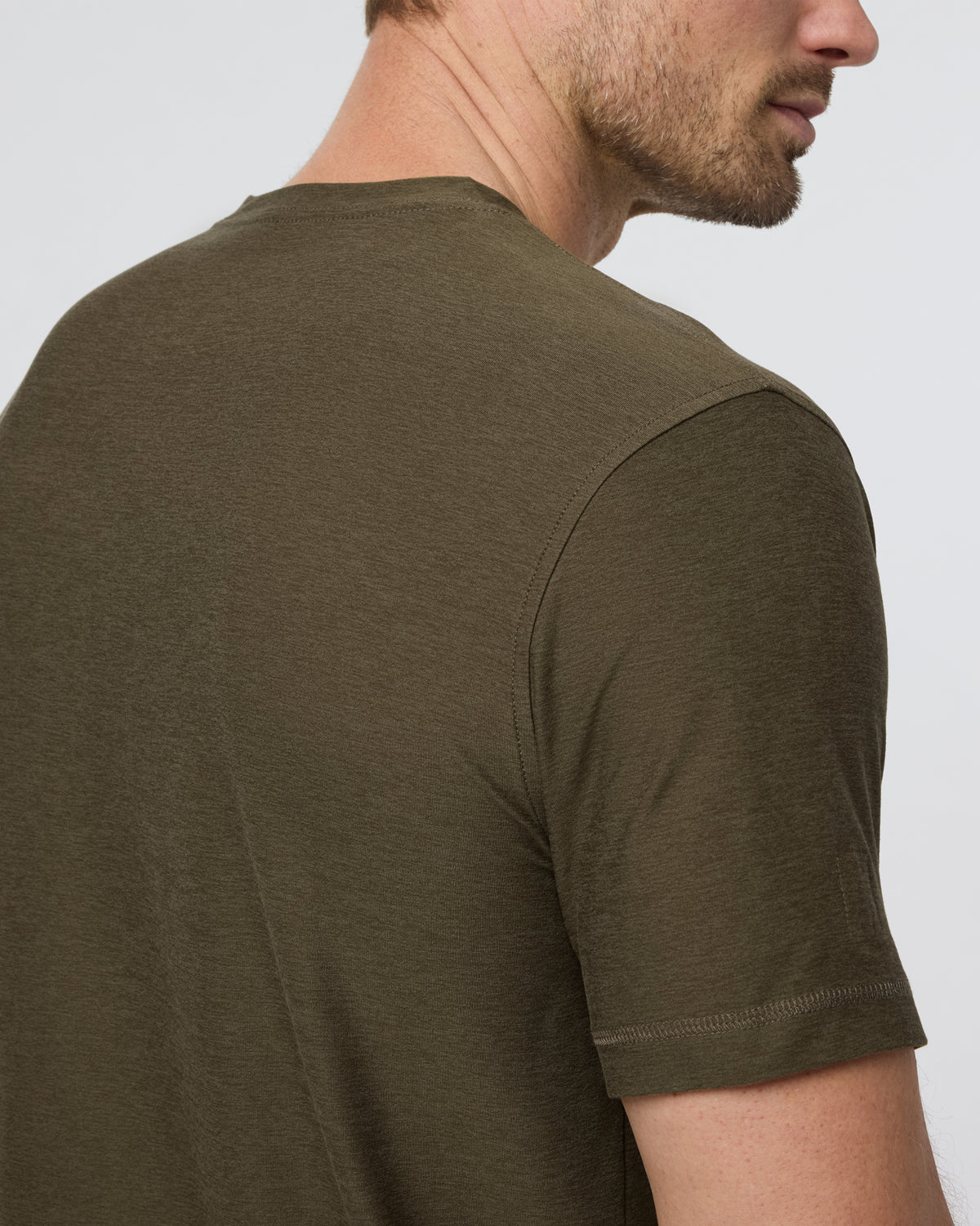 Strato Tech Tee Men's Moss Green Workout Shirt - Image 2