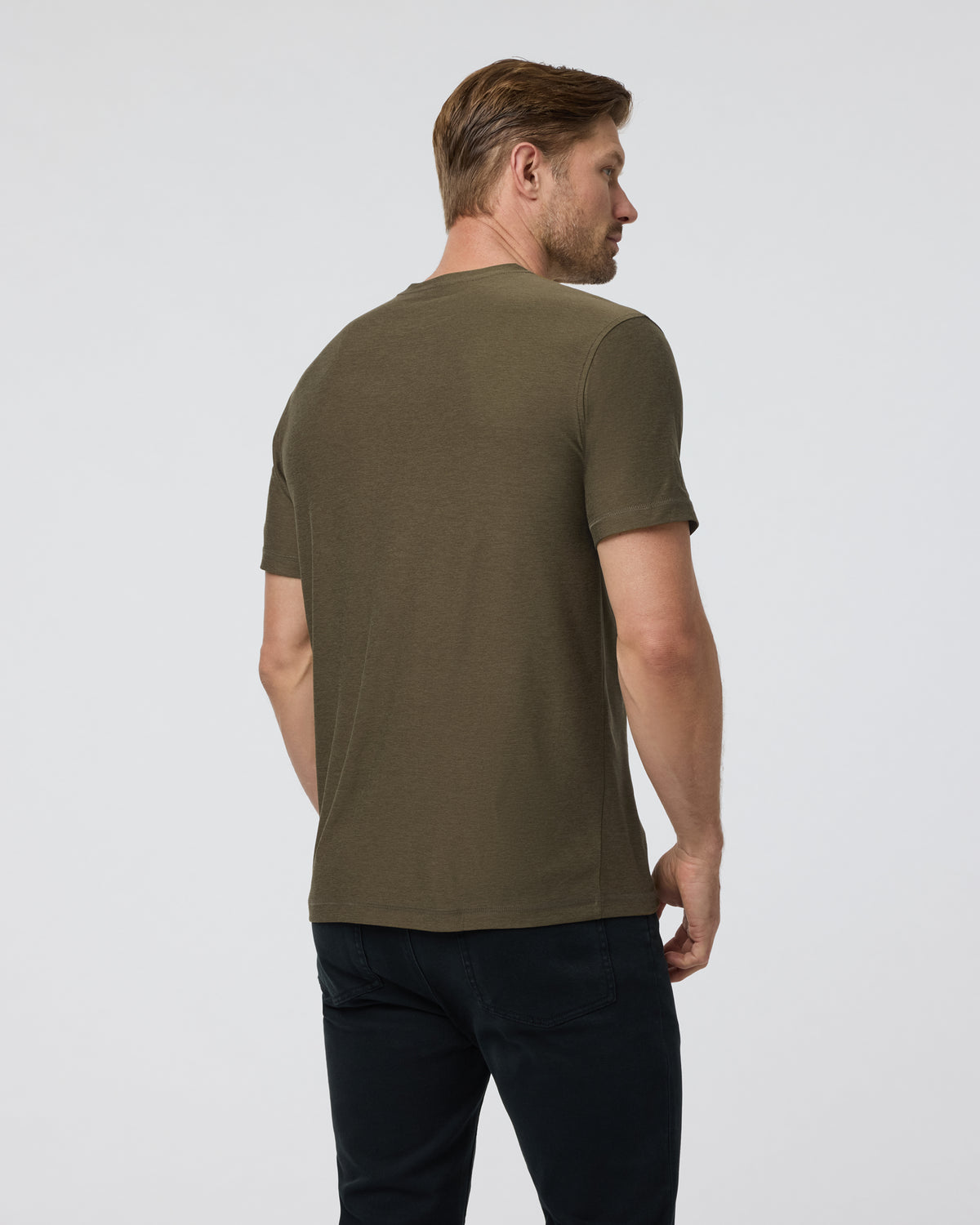 Strato Tech Tee Men's Moss Green Workout Shirt - Image 3