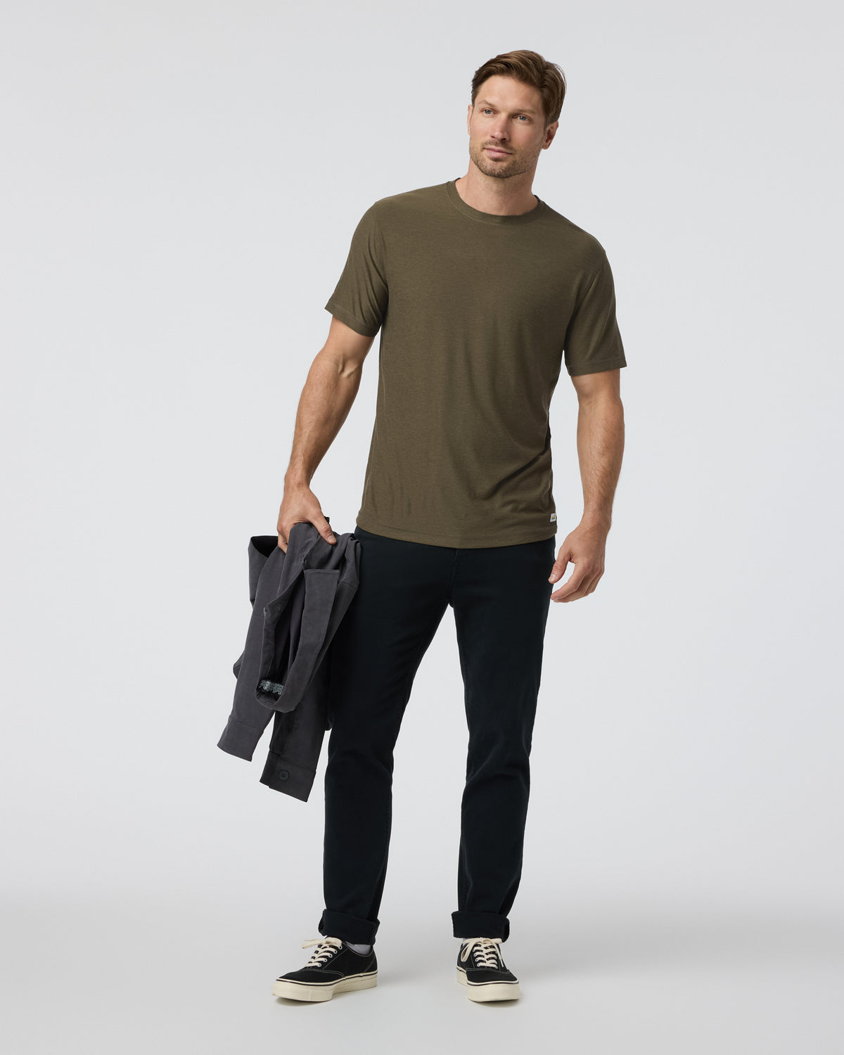 Strato Tech Tee Men's Moss Green Workout Shirt - Image 4