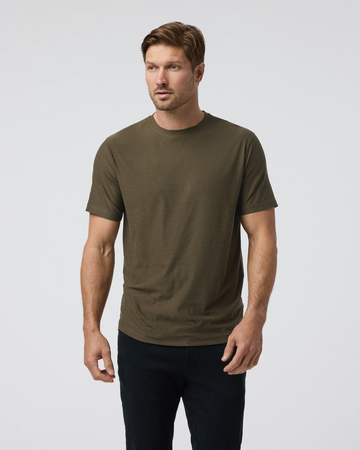 Strato Tech Tee Men's Moss Green Workout Shirt - Image 5