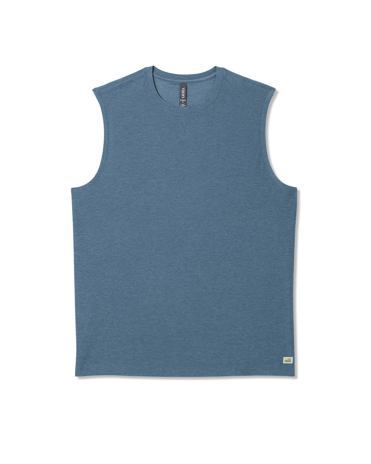 Strato Muscle Tee Men's Pool Blue Heather Tank Top - Image 6