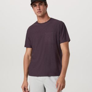 Short Sleeve Strato Pocket Tee - Relaxed Fit Raisin Heather