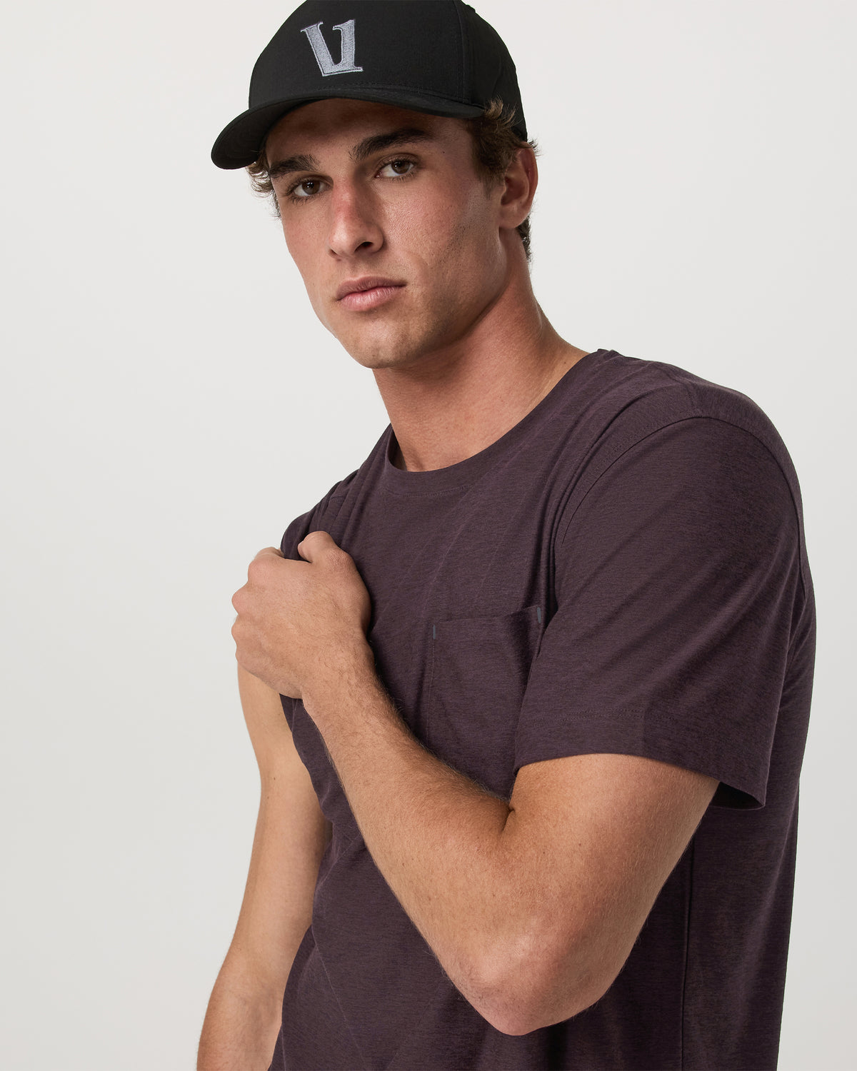 Short Sleeve Strato Pocket Tee - Relaxed Fit Raisin Heather - Image 2