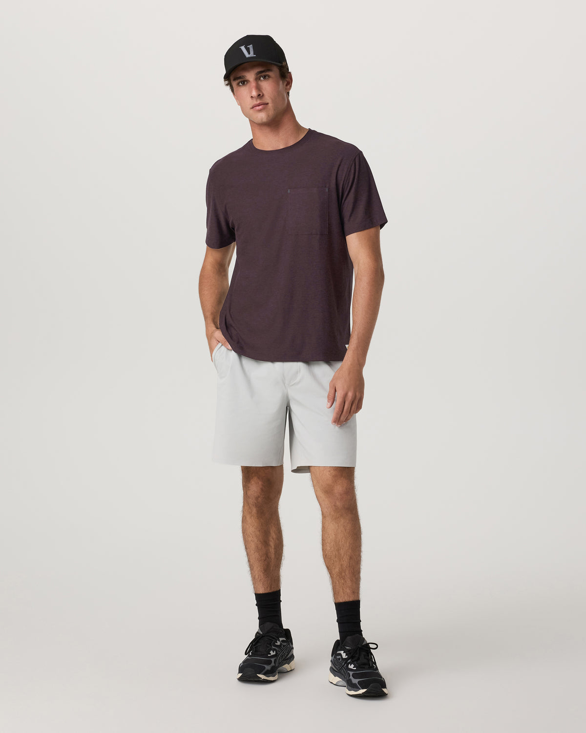 Short Sleeve Strato Pocket Tee - Relaxed Fit Raisin Heather - Image 4