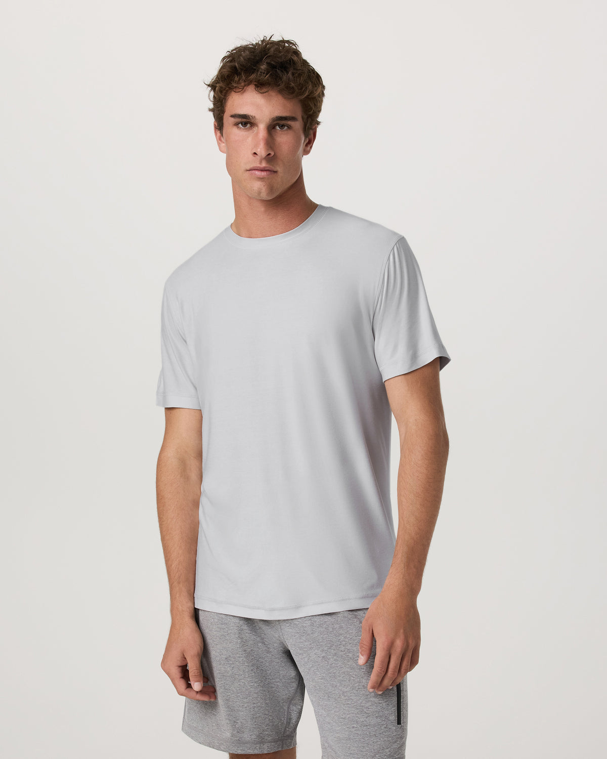 Strato Tech Tee Men's Frost Grey Workout Shirt - Image 2