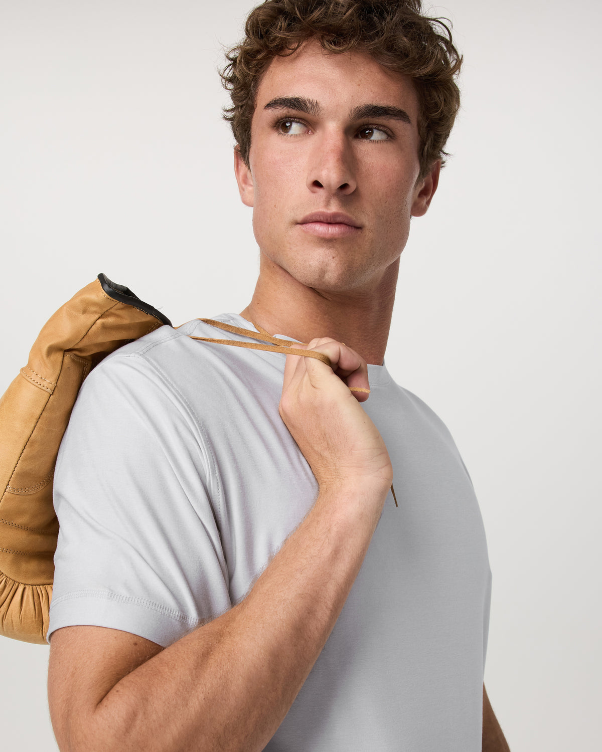 Strato Tech Tee Men's Frost Grey Workout Shirt - Image 3