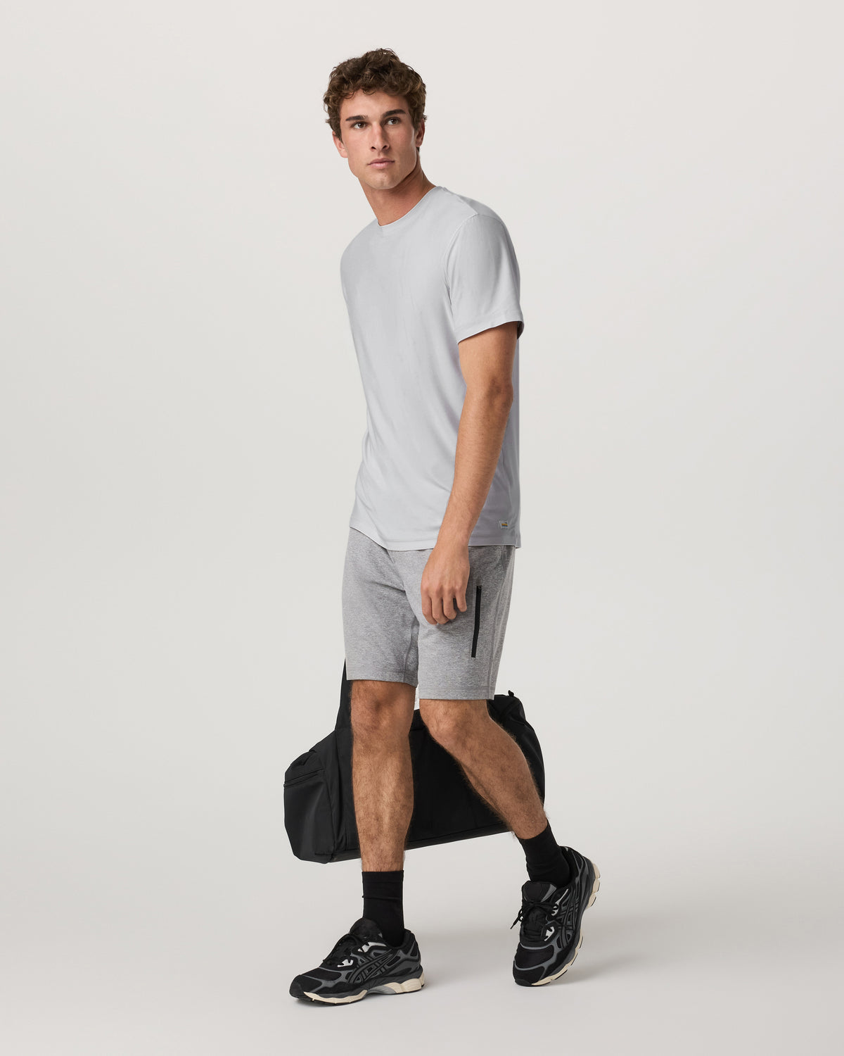 Strato Tech Tee Men's Frost Grey Workout Shirt - Image 5