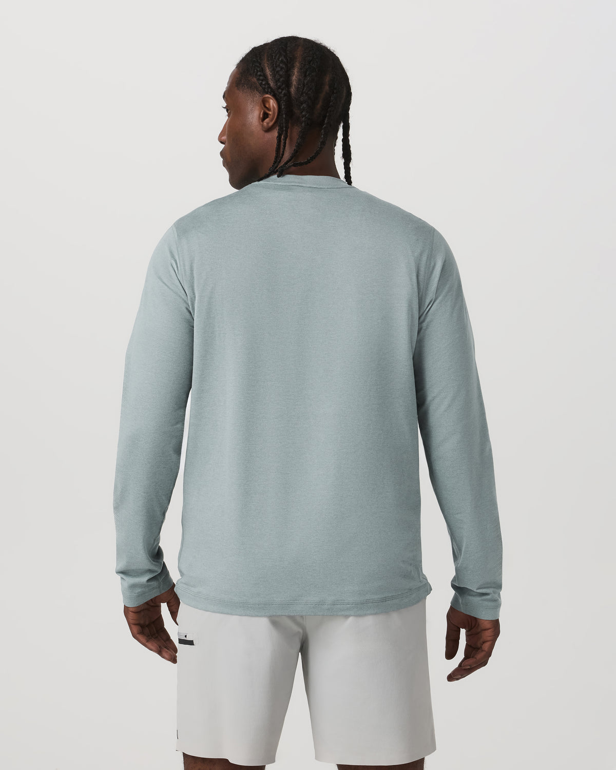 Long Sleeve Ponto Performance Tee Misty Blue Heather - Image 3