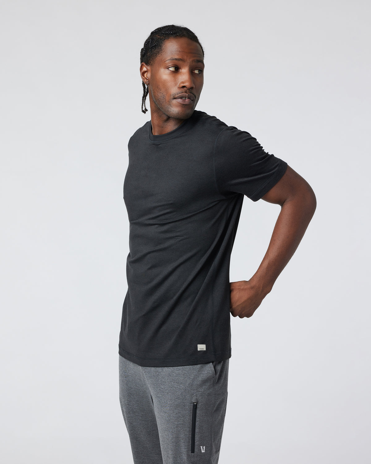 Short Sleeve Ponto Performance Tee Black Heather - Image 2