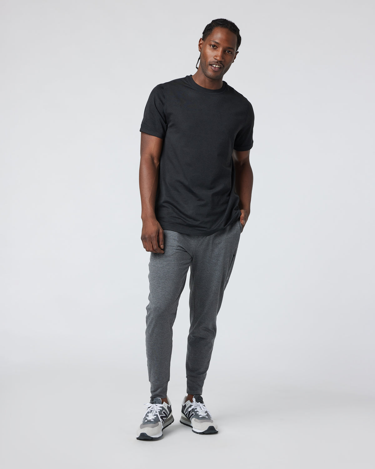 Short Sleeve Ponto Performance Tee Black Heather - Image 4