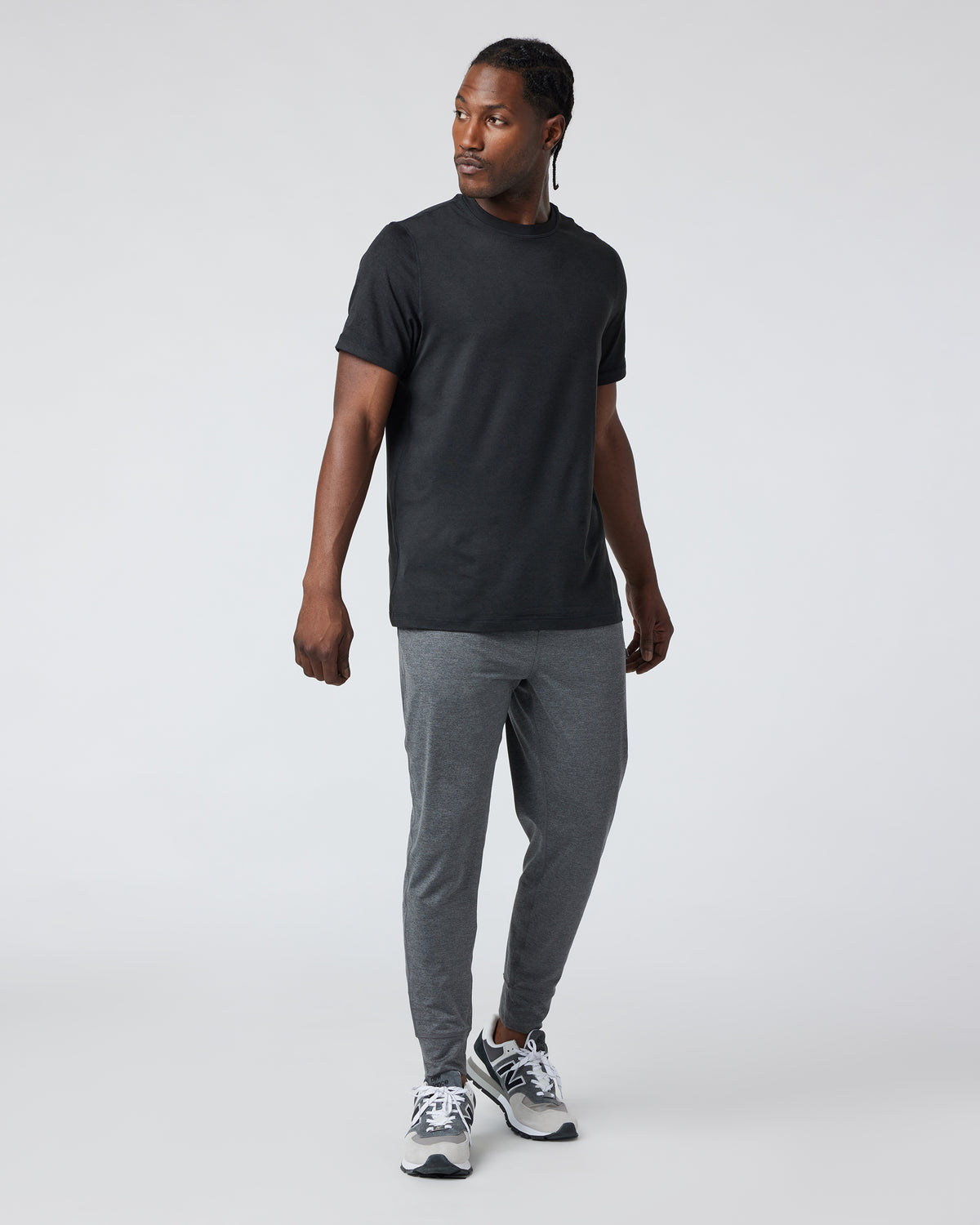 Short Sleeve Ponto Performance Tee Black Heather - Image 5