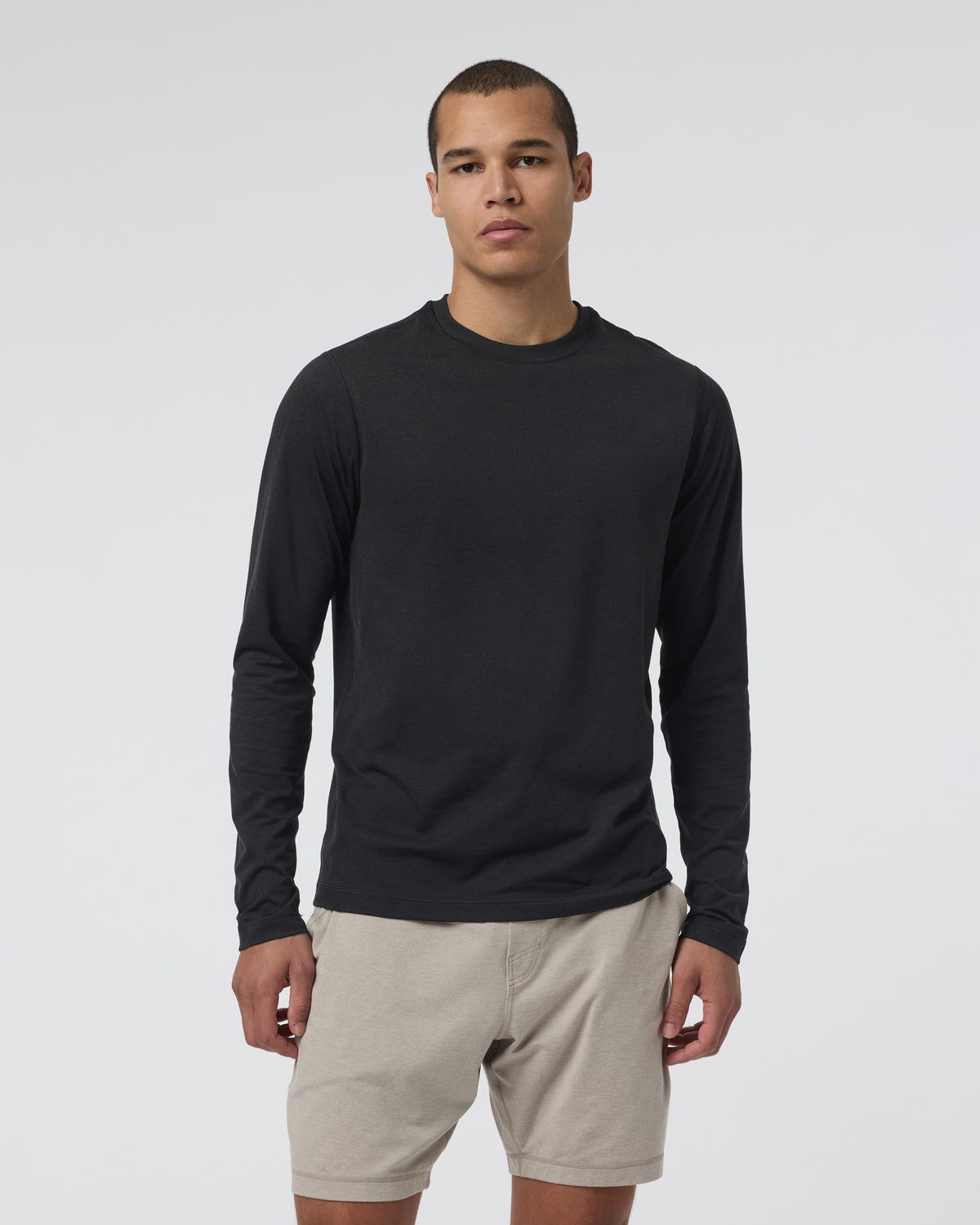 Long Sleeve Ponto Performance Tee Black Heather - Image 3