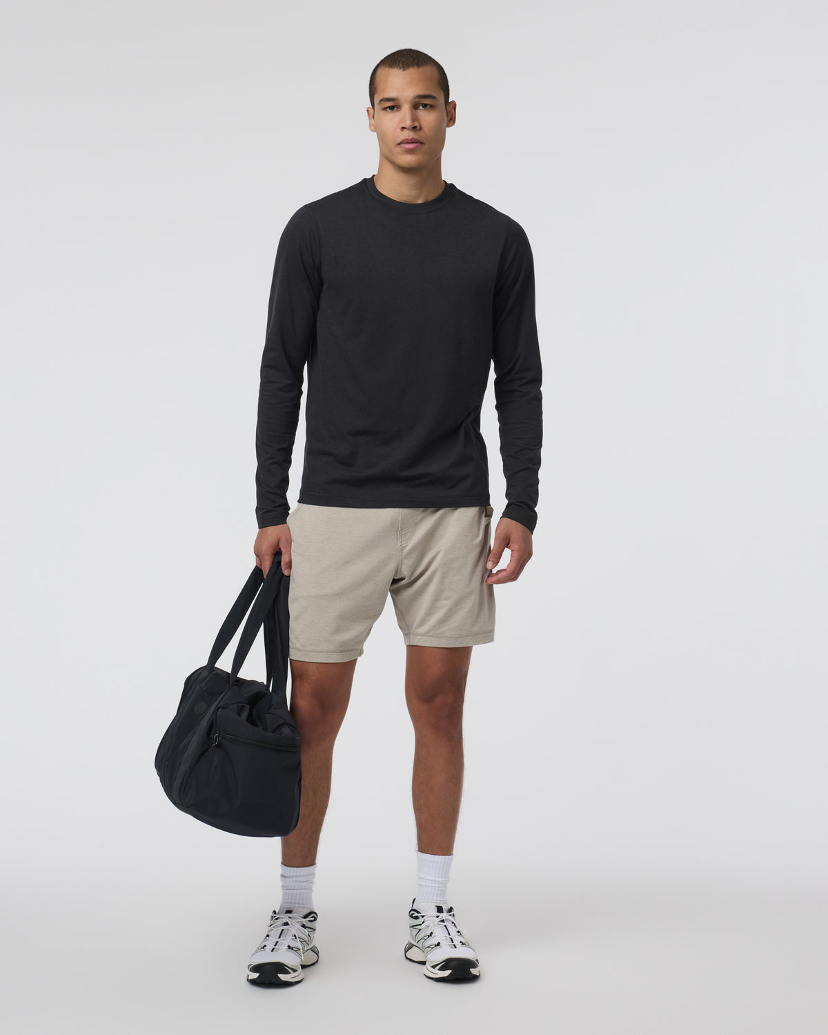 Long Sleeve Ponto Performance Tee Black Heather - Image 5