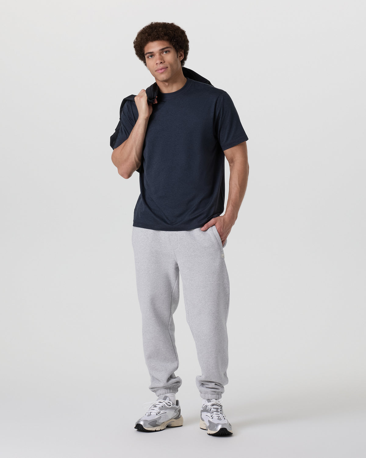 Short Sleeve Ponto Tee - Relaxed Fit Midnight Heather - Image 3