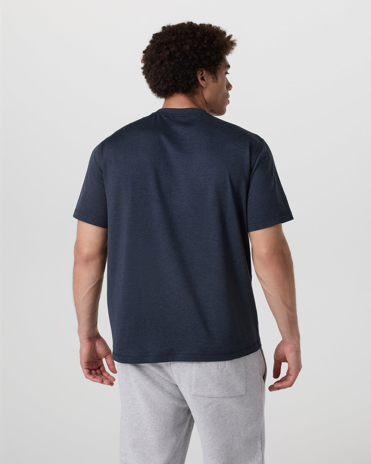 Short Sleeve Ponto Tee - Relaxed Fit Midnight Heather - Image 4