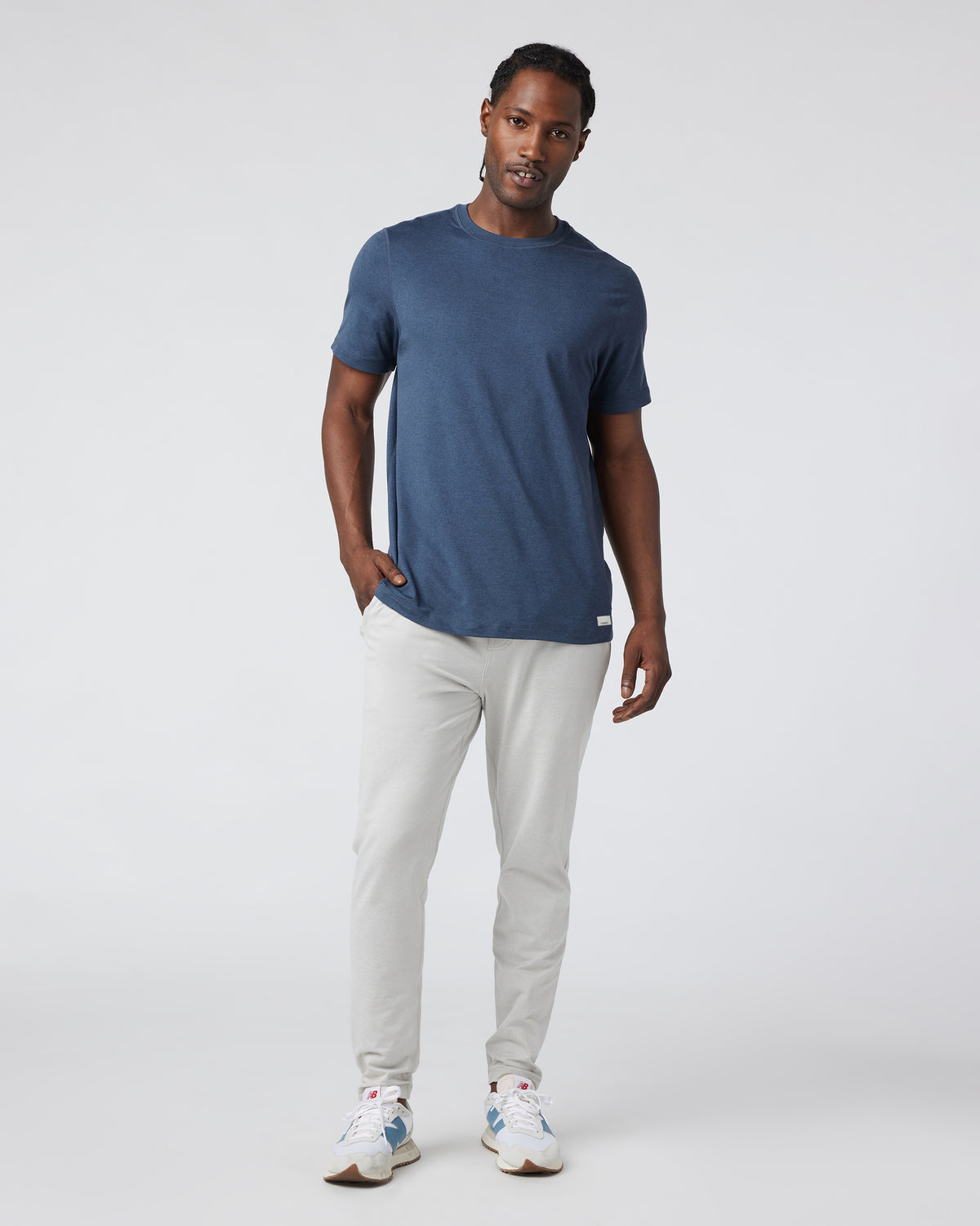 Short Sleeve Ponto Performance Tee Azure Heather - Image 3