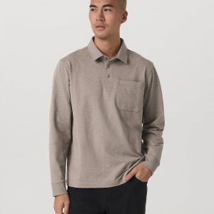 Men's Long Sleeve Coronado Rugby Walnut Heather