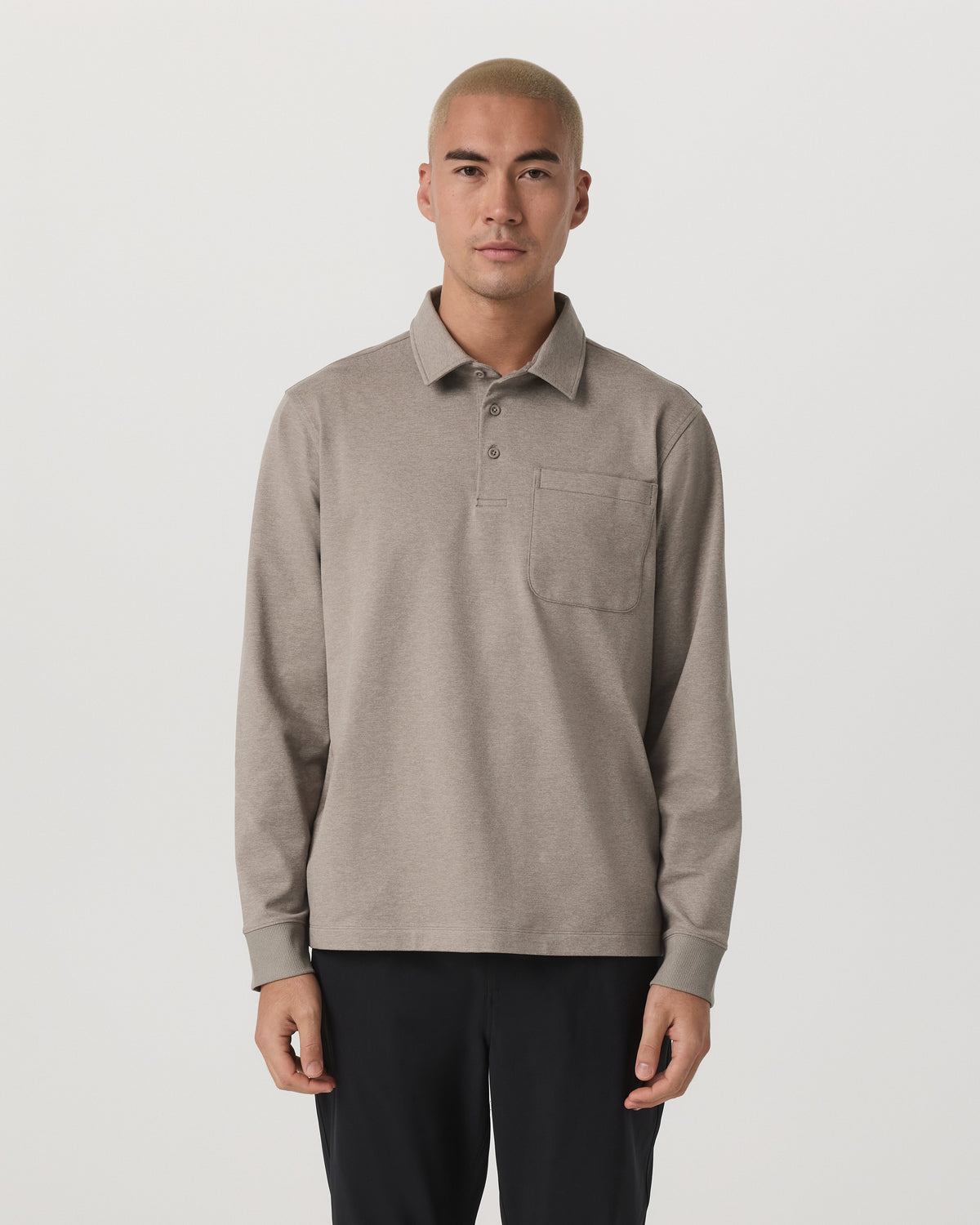 Men's Long Sleeve Coronado Rugby Walnut Heather - Image 5