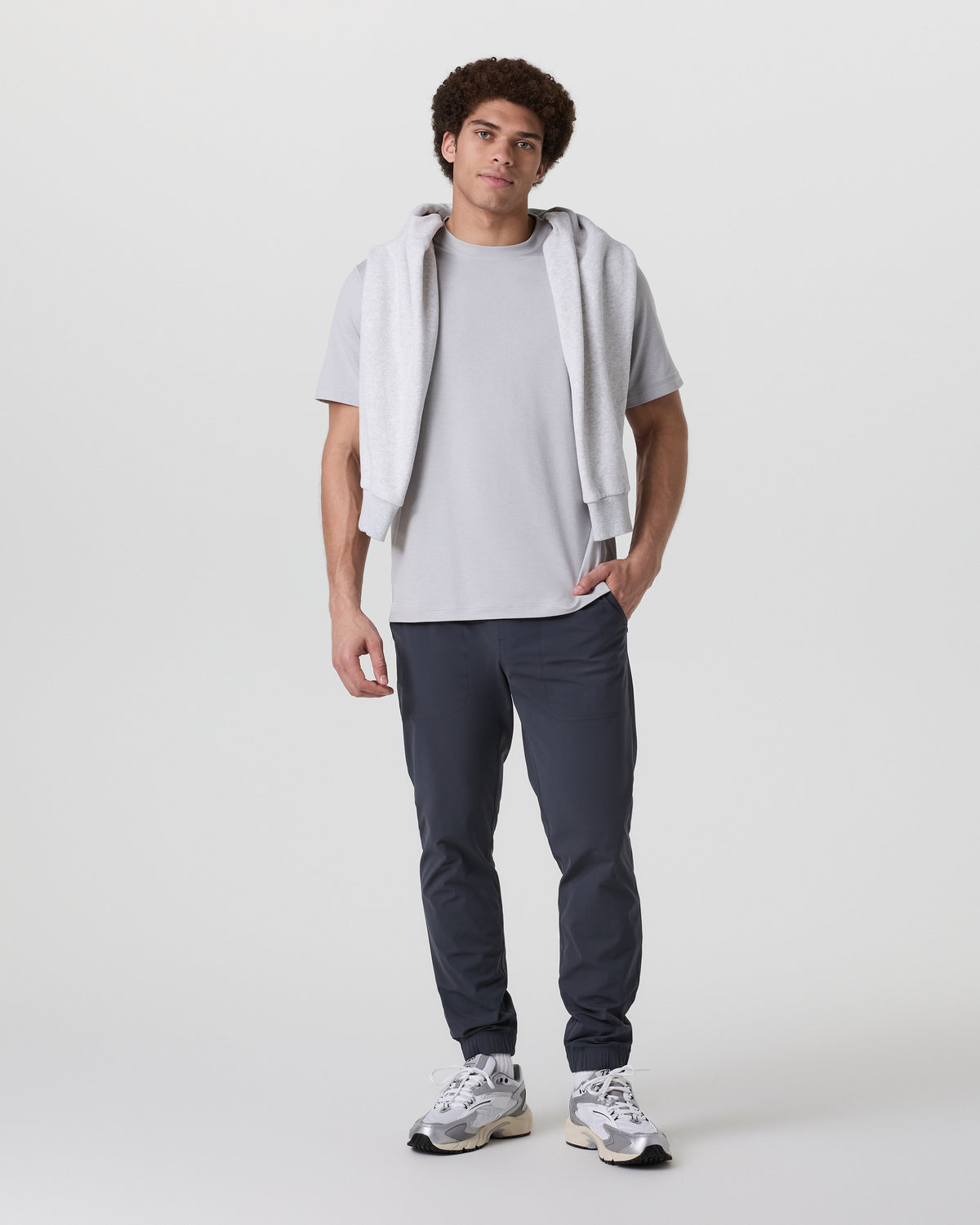 Short Sleeve Ponto Tee - Relaxed Fit Frost Grey Heather - Image 5