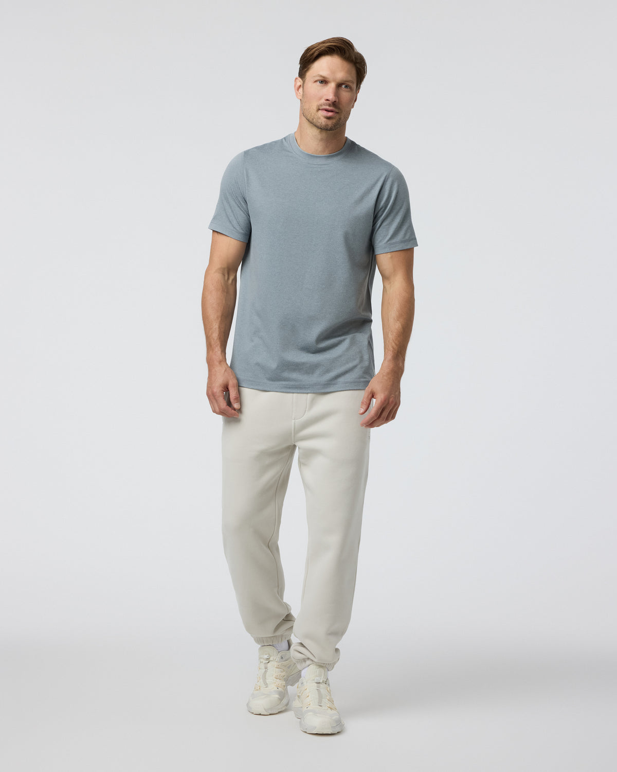 Short Sleeve Ponto Performance Tee Dusty Blue Heather - Image 3