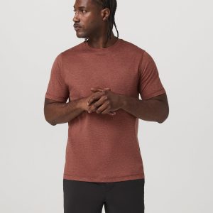 Short Sleeve Ponto Performance Tee Firebrick Heather