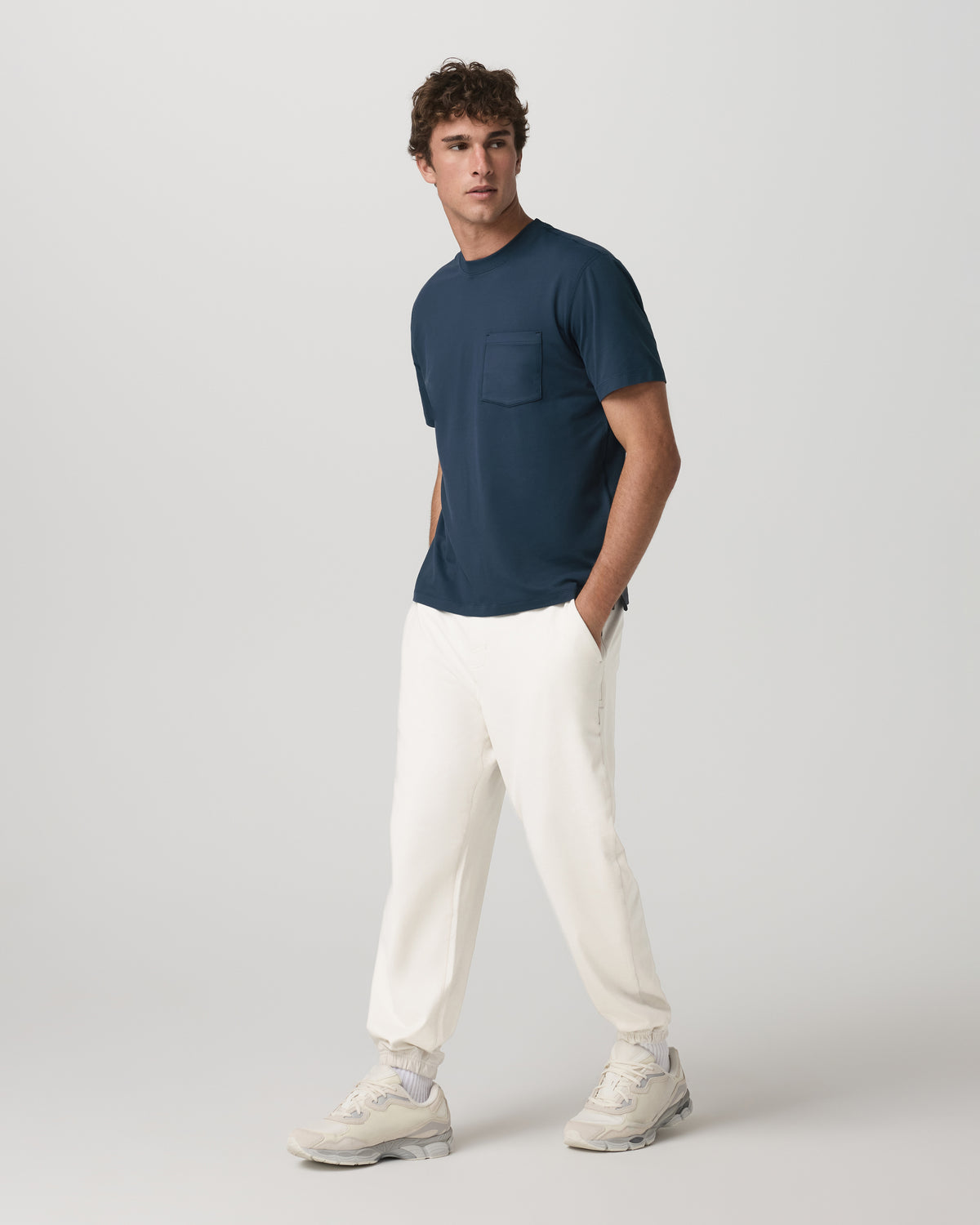 Short Sleeve Ponto Pocket Tee - Relaxed Fit Ocean Blue