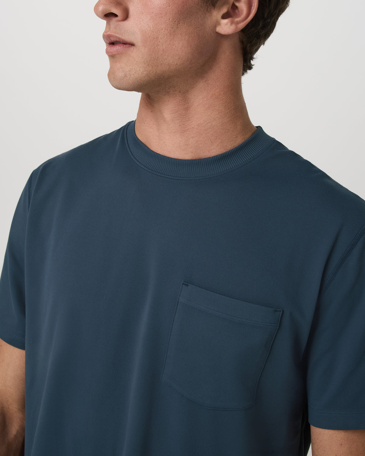 Short Sleeve Ponto Pocket Tee - Relaxed Fit Ocean Blue - Image 2