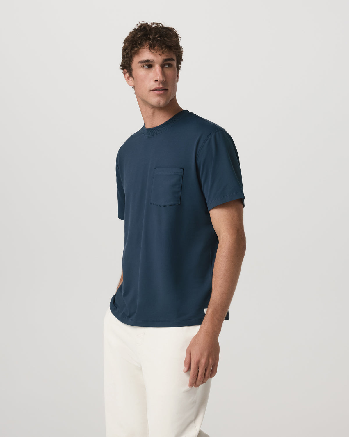 Short Sleeve Ponto Pocket Tee - Relaxed Fit Ocean Blue - Image 4