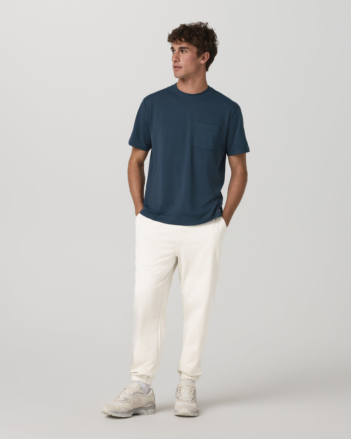 Short Sleeve Ponto Pocket Tee - Relaxed Fit Ocean Blue - Image 5