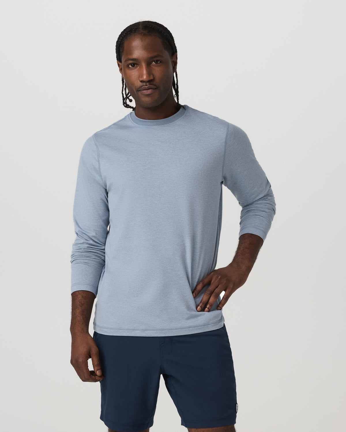 Long Sleeve Ponto Performance Tee Blue Dusk Heather