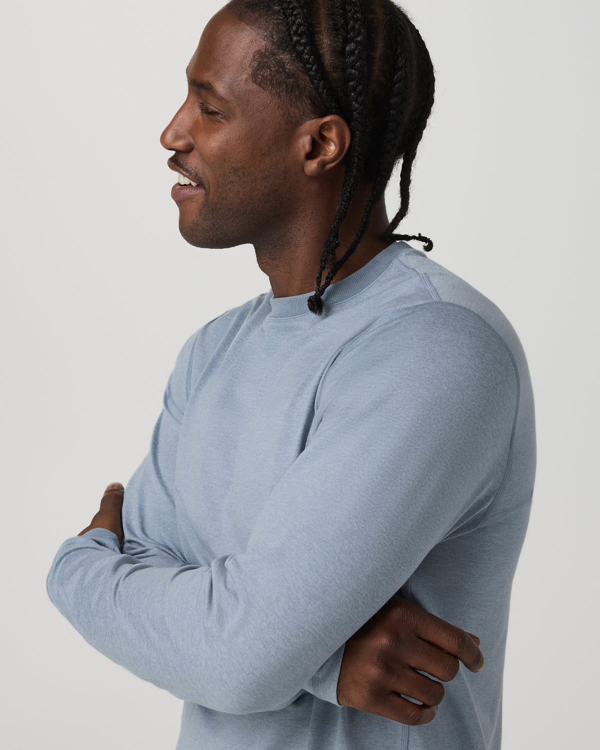 Long Sleeve Ponto Performance Tee Blue Dusk Heather - Image 2