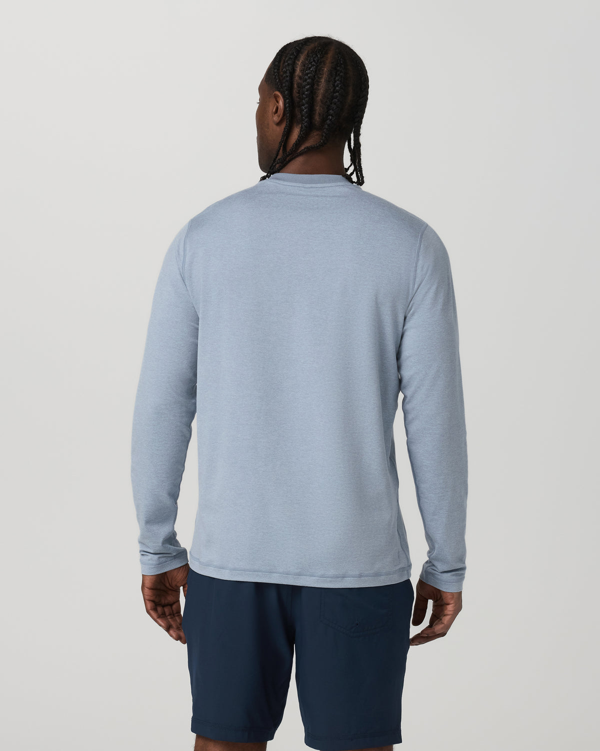 Long Sleeve Ponto Performance Tee Blue Dusk Heather - Image 3