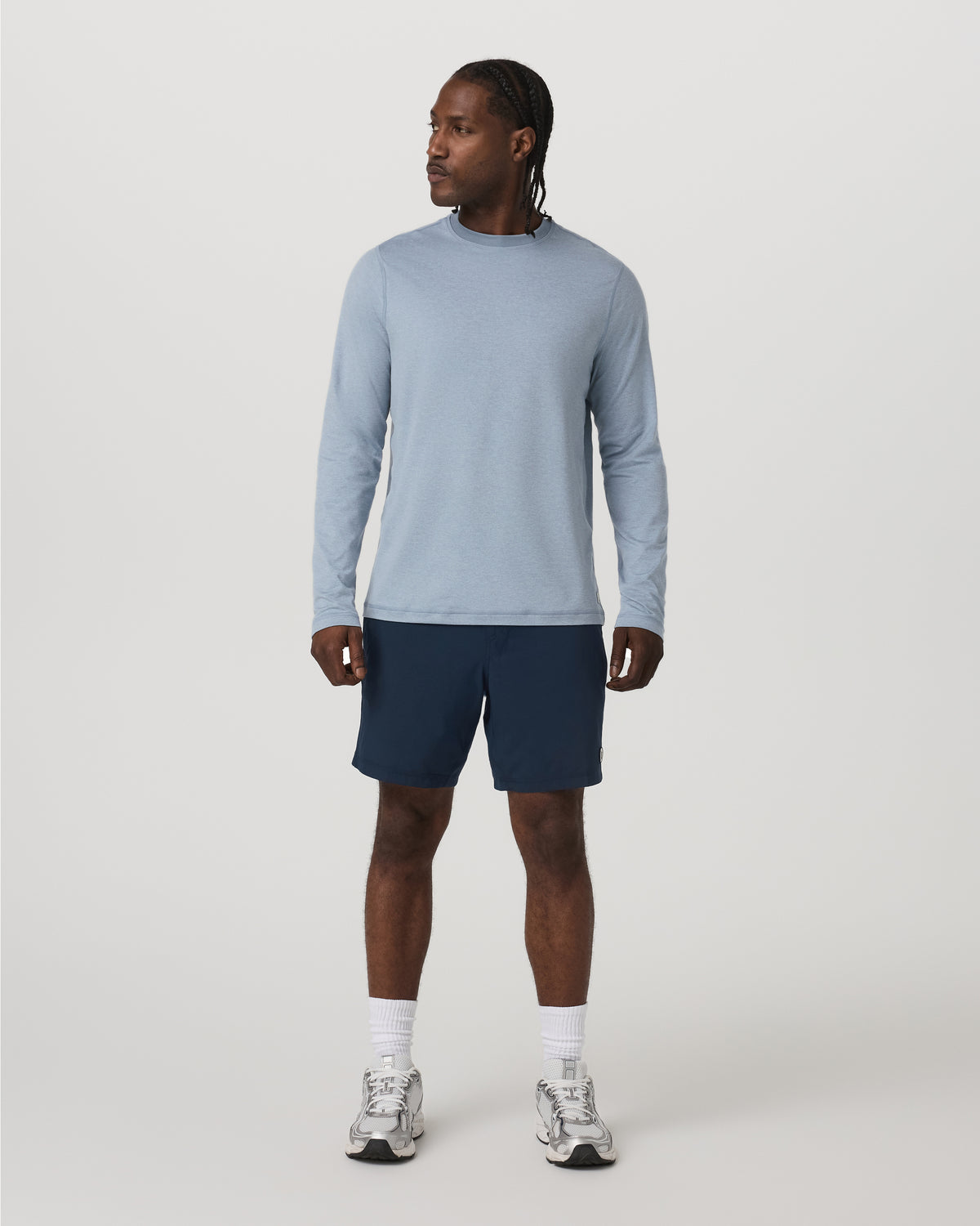 Long Sleeve Ponto Performance Tee Blue Dusk Heather - Image 5