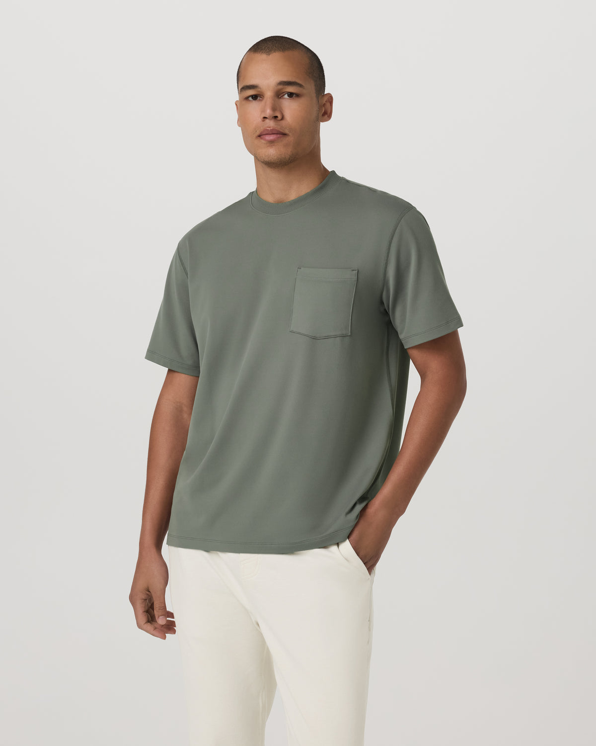Short Sleeve Ponto Pocket Tee - Relaxed Fit Light Oregano - Image 2