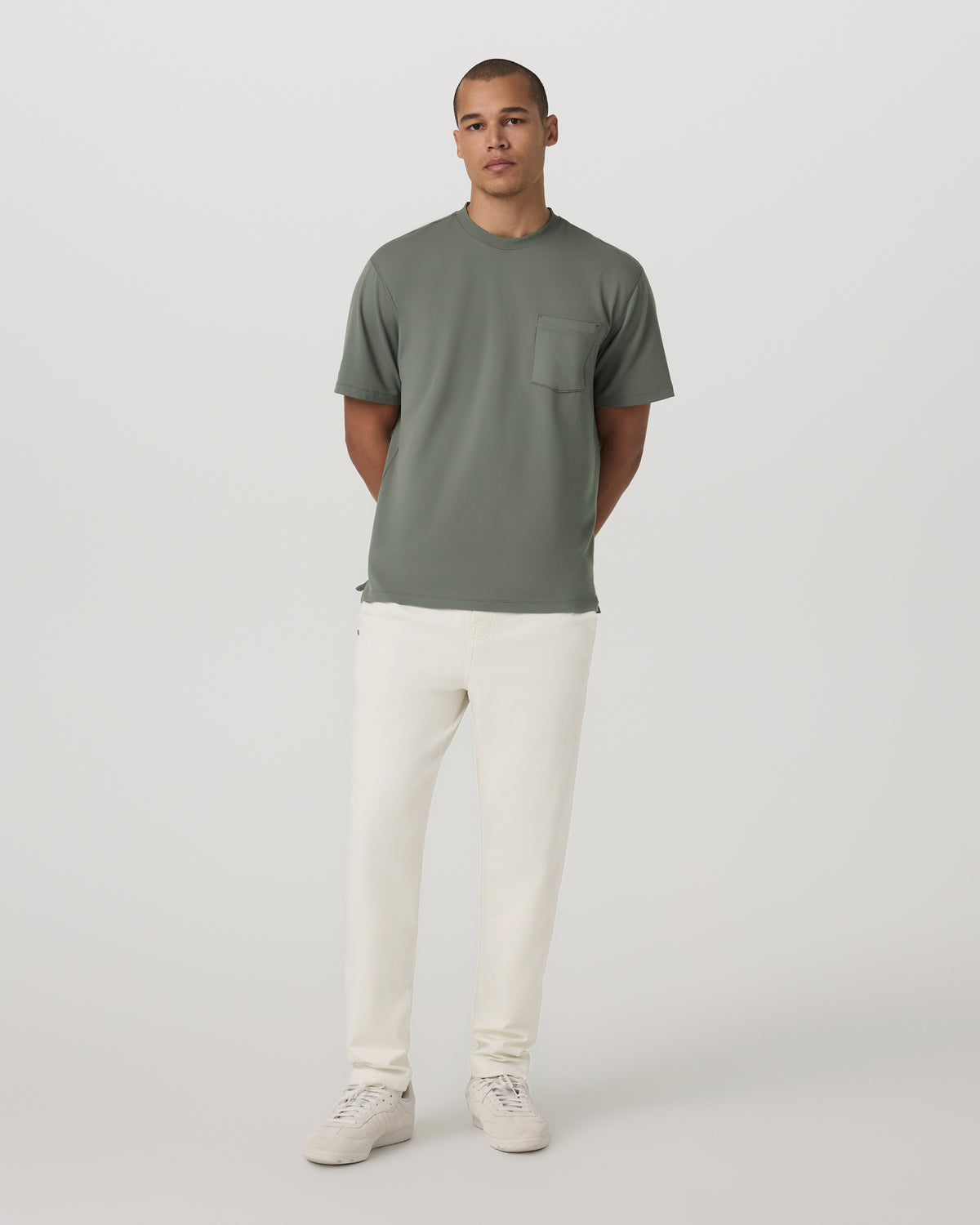 Short Sleeve Ponto Pocket Tee - Relaxed Fit Light Oregano - Image 4