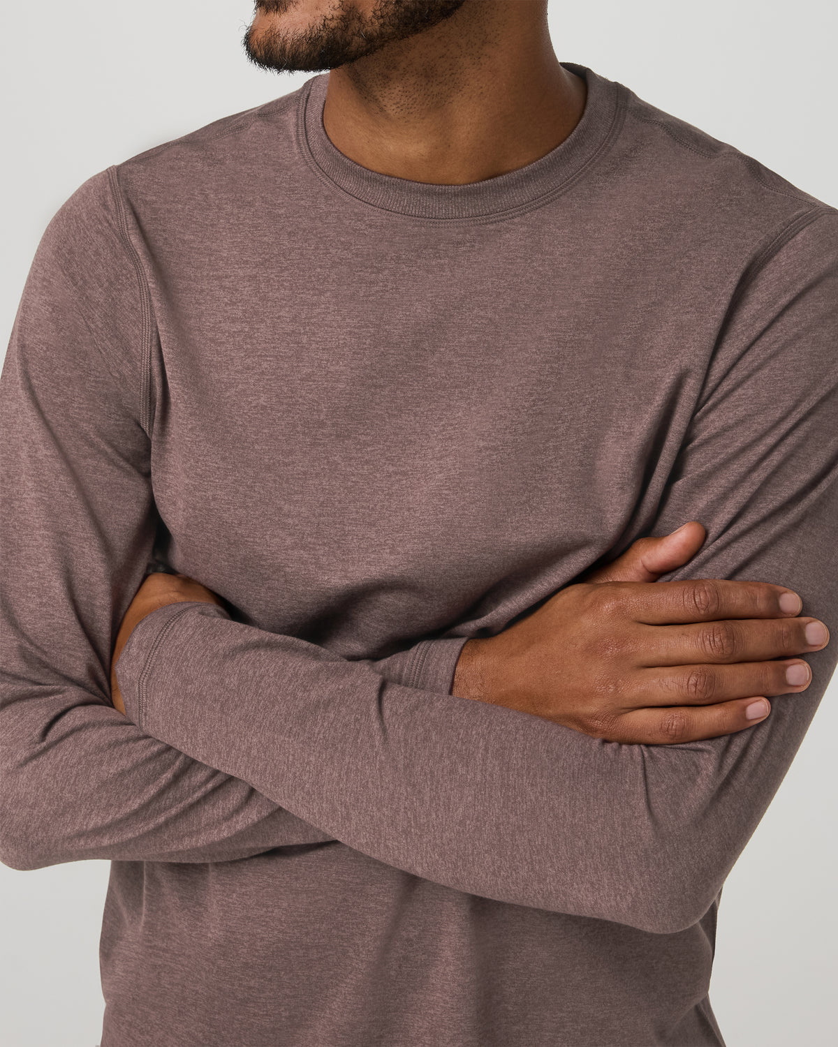 Men's Long Sleeve Ponto Performance Tee Elm Heather - Image 2