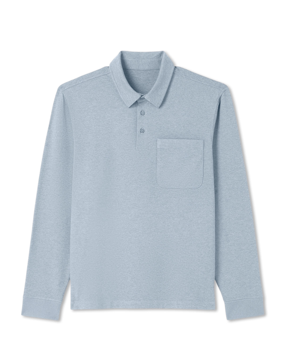 Men's Long Sleeve Coronado Rugby Shirt Blue Dusk Heather - Image 6