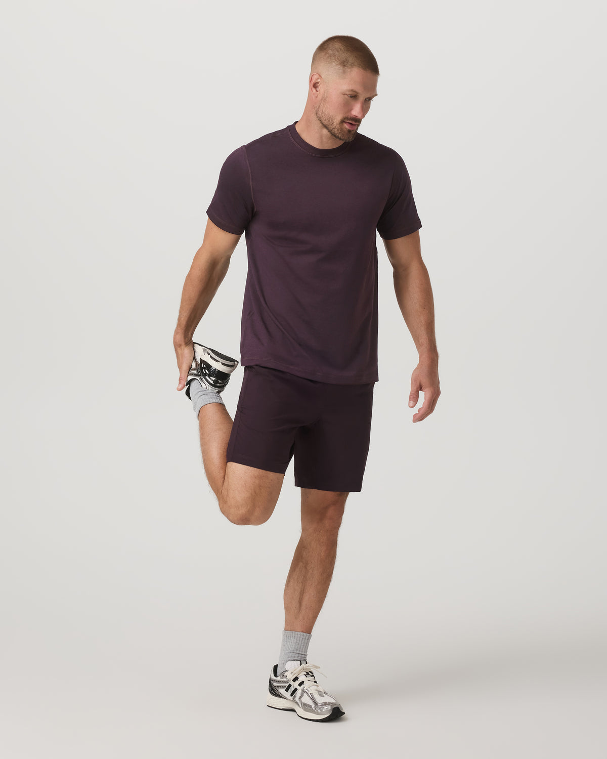 Men's Short Sleeve Ponto Performance Tee Raisin Heather - Image 3