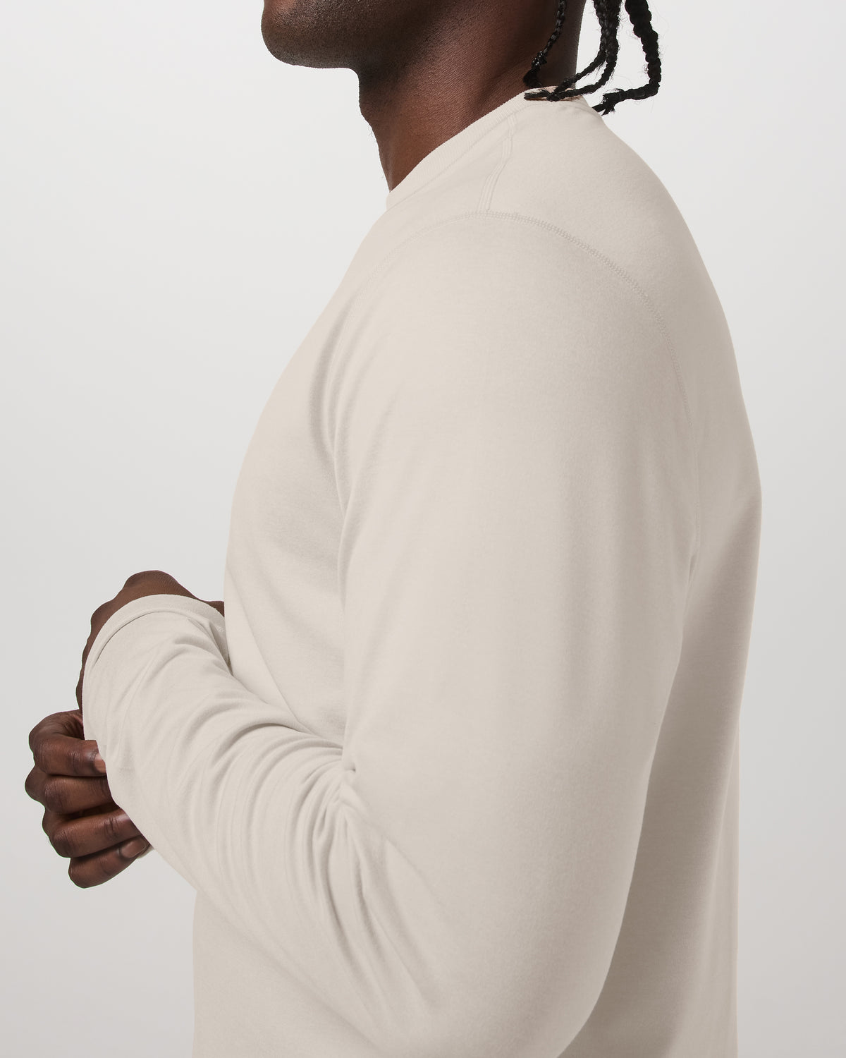 Men's Long Sleeve Ponto Performance Tee Oatmeal Heather - Image 2