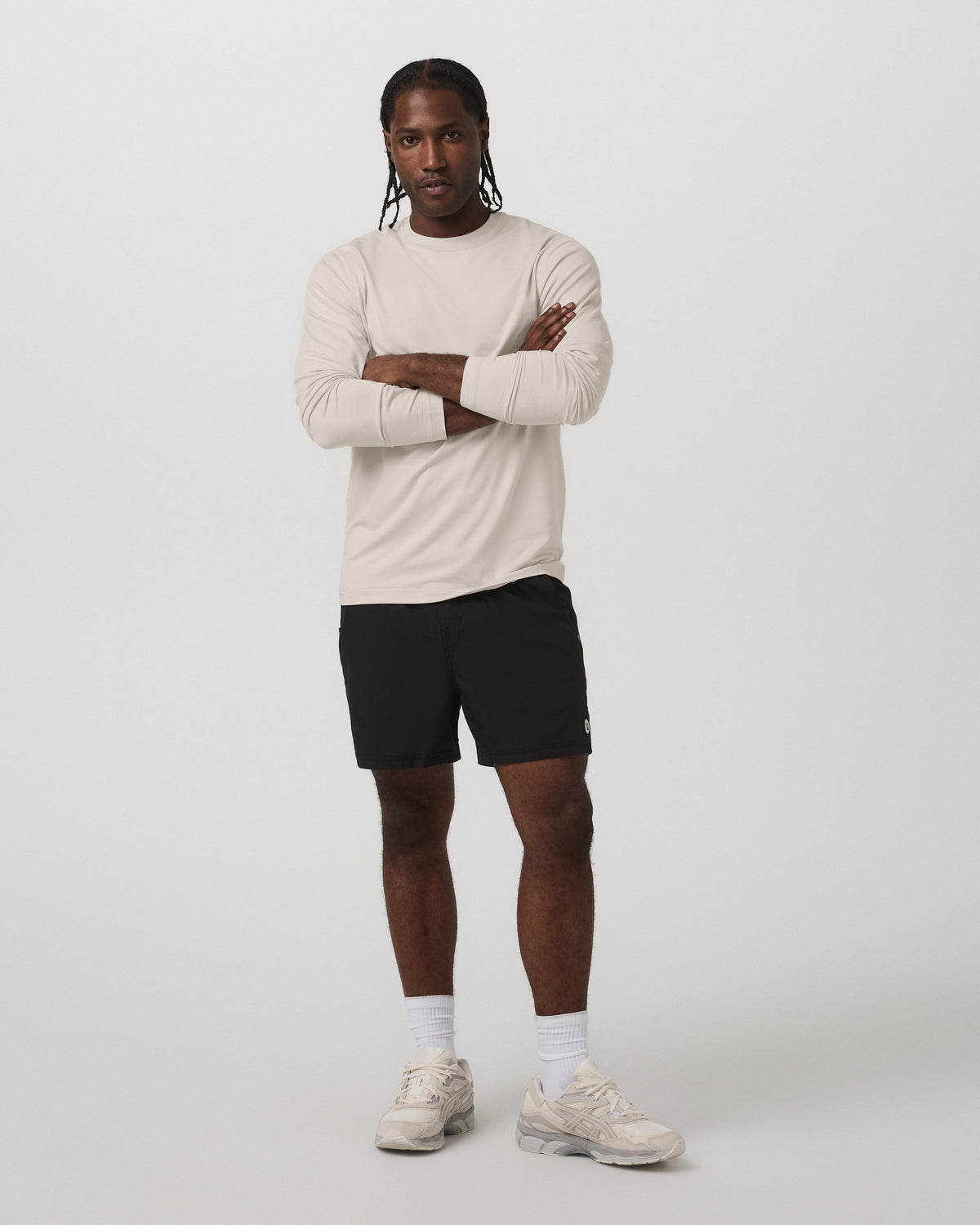 Men's Long Sleeve Ponto Performance Tee Oatmeal Heather - Image 4