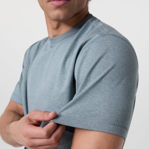 Short Sleeve Ponto Tee - Relaxed Fit Dusty Blue Heather