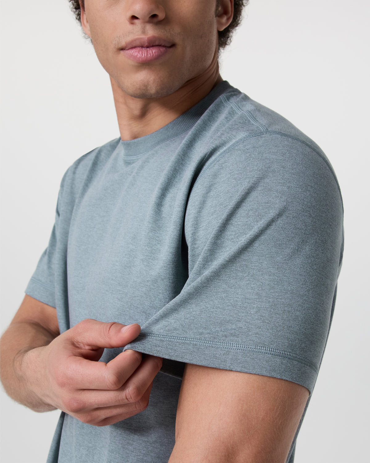 Short Sleeve Ponto Tee - Relaxed Fit Dusty Blue Heather