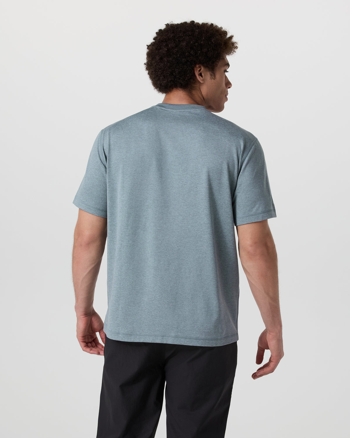 Short Sleeve Ponto Tee - Relaxed Fit Dusty Blue Heather - Image 3