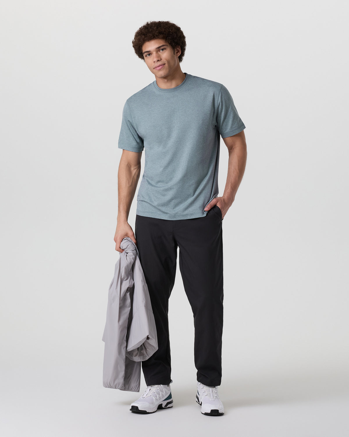 Short Sleeve Ponto Tee - Relaxed Fit Dusty Blue Heather - Image 4