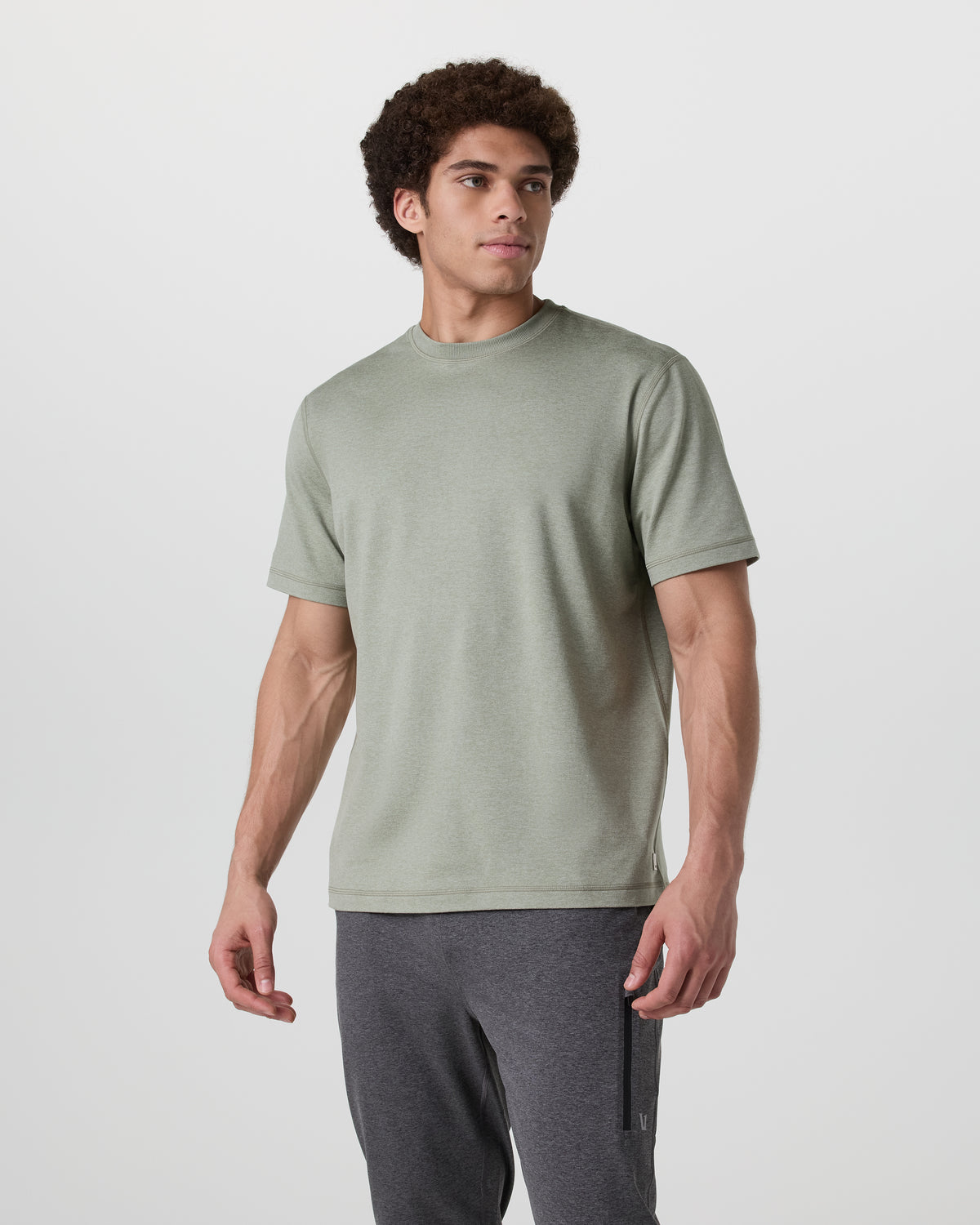 Short Sleeve Ponto Tee - Relaxed Fit Agave Green Heather