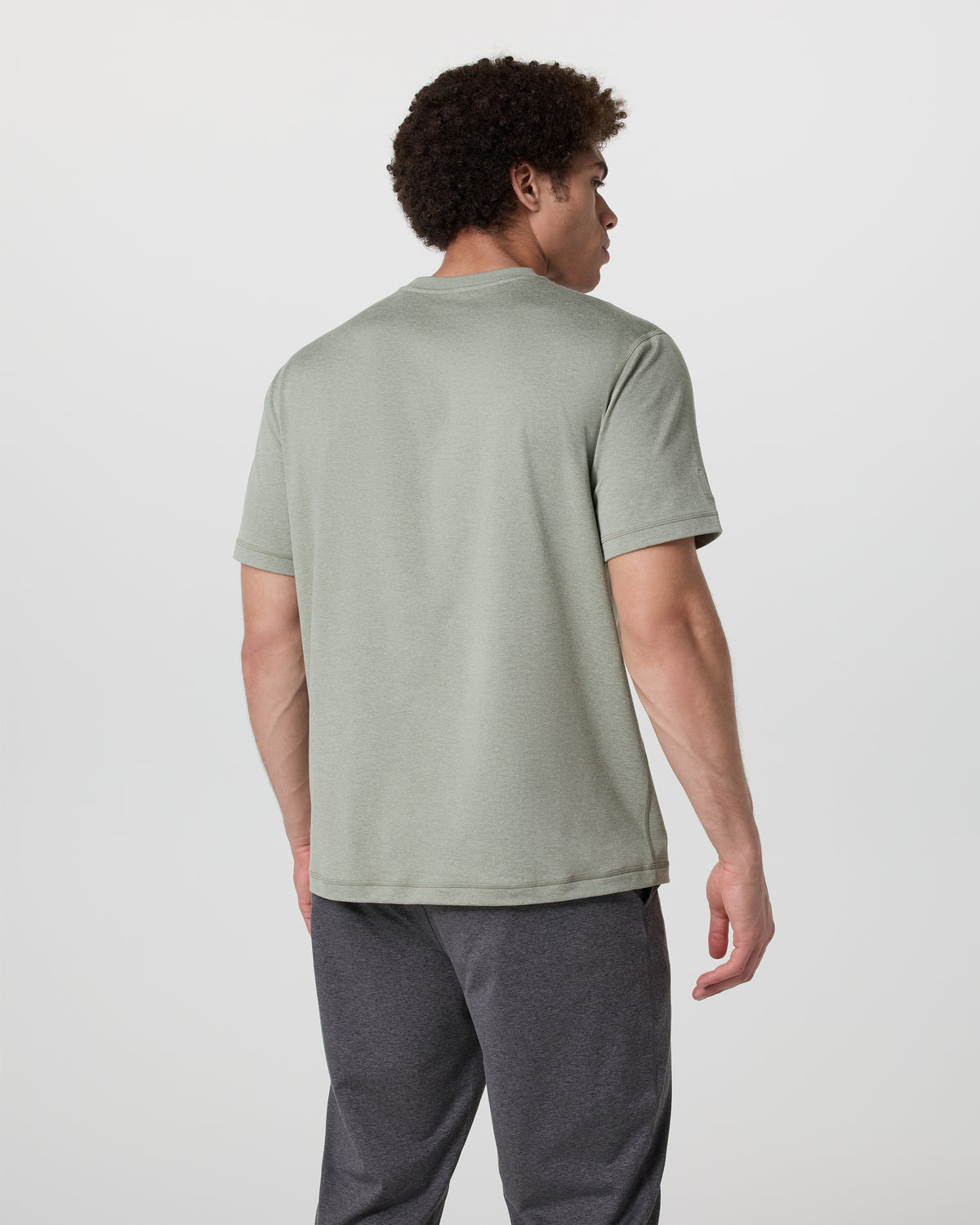 Short Sleeve Ponto Tee - Relaxed Fit Agave Green Heather - Image 2